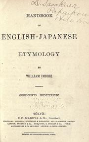 Handbook of English-Japanese etymology by William Imbrie