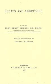 Cover of: Essays and addresses by John Henry Bridges