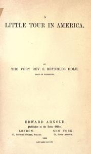 Cover of: A little tour in America. by S. Reynolds Hole