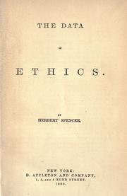 Cover of: The data of ethics