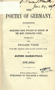 The poetry of Germany by Alfred Baskerville