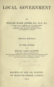 Cover of: Local government by William Blake Odgers, William Blake Odgers