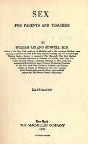 Cover of: Sex by William Leland Stowell