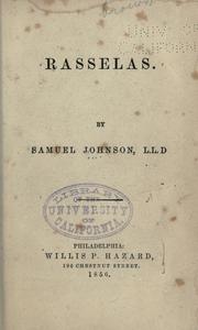 Cover of: Rasselas by Samuel Johnson
