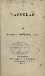 Cover of: Rasselas by Samuel Johnson, Warren L. Fleischauer, Félix Paknadel, Octavie Belot, James MacAulay, Samuel Johnson