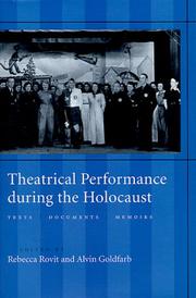 Cover of: Theatrical Performance during the Holocaust by 
