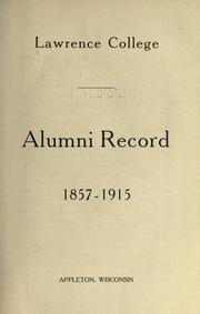 Alumni record, 1857-1915 by Lawrence College (Appleton, Wis.)