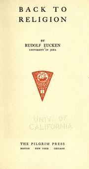 Cover of: Back to religion by Rudolf Eucken, Rudolf Eucken