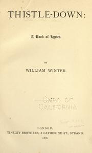 Cover of: Thistle-down by William Winter, William Winter