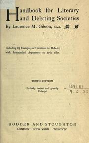 Cover of: Handbook for literary and debating societies by Laurence M. Gibson