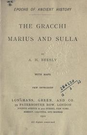 Cover of: The Gracchi, Marius and Sulla. by Augustus Henry Beesly