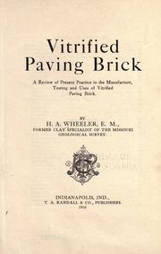 Cover of: Vitrified paving brick by Wheeler, H. A.