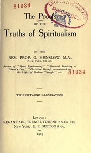 Cover of: The proofs of the truths of spiritualism