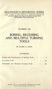 Cover of: Boring, recessing and multiple turning tools