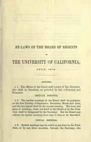 Cover of: By-laws of the Board of Regents of the University of California. by University of California (System). Regents.