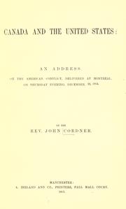 Canada and the United States by John Cordner