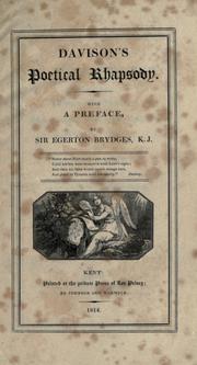 Cover of: Davison's poetical rhapsody by Davison, Francis, circa
