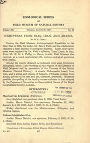 Cover of: Hemiptera from Iraq, Iran, and Arabia