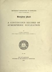 Cover of: A continuous record of atmospheric nucleation by Carl Barus