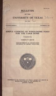 Cover of: Simple cooking of wholesome food for the farm home