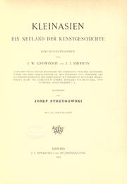 Cover of: Kleinasien, ein Neuland der Kunstgeschichte by Josef Strzygowski