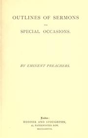 Outlines of sermons for special occasions