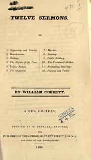 Cover of: Twelve sermons. by William Cobbett