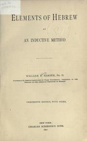 Cover of: Elements of Hebrew by an inductive method.