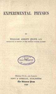 Experimental physics by William Abbott Stone