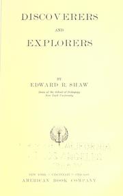 Cover of: Discoverers and explorers