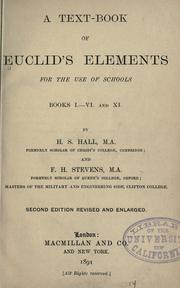 Cover of: A text-book of Euclid's Elements by by H. S. Hall and F. H. Stevens.