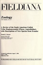 A review of the South American catfish tribe Hoplomyzontini (Pisces, Aspredinidae), with descriptions of new species from Ecuador by Donald J. Stewart