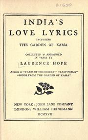 Cover of: India's love lyrics by Laurence Hope, Laurence Hope