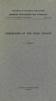 Cover of: Ceremonies of the Pomo Indians by Samuel Barrett