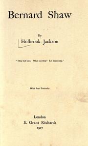 Cover of: Bernard Shaw by Holbrook Jackson