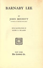 Cover of: Barnaby Lee by Bennett, John, Bennett, John