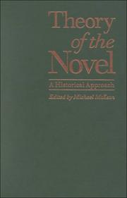 Cover of: Theory of the Novel: A Historical Approach