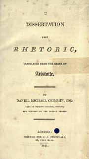 Cover of: A dissertation upon rhetoric by Aristotle