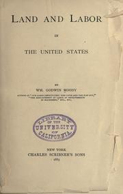 Cover of: Land and labor in the United States by William Godwin Moody
