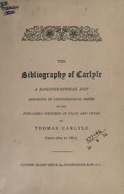 The bibliography of Carlyle by Richard Herne Shepherd