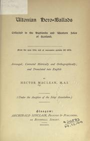 Cover of: Ultonian hero-ballads by Hector MacLean