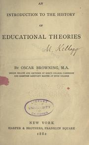 An introduction to the history of educational theories by Oscar Browning