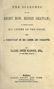 Cover of: The speeches of the Right Hon. Henry Grattan by Grattan, Henry