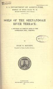 Cover of: Soils of the Shenandoah River terrace: a revision of certain soils of the Albemarle area of Virginia.