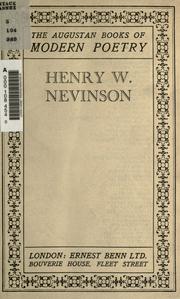 Cover of: The Augustan books of modern poetry. by Henry Woodd Nevinson