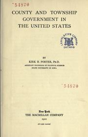 County and township government in the United States by Kirk Harold Porter