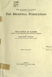 Cover of: The battle of Kadesh: a study in the earliest known military strategy