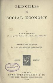 Cover of: Principles of social economy