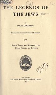 Cover of: The legends of the Jews.
