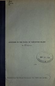 Cover of: Additions to the flora of Vancouver Island.